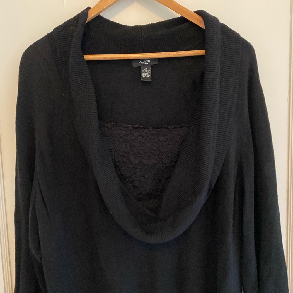 Alfani black cowl neck sweater